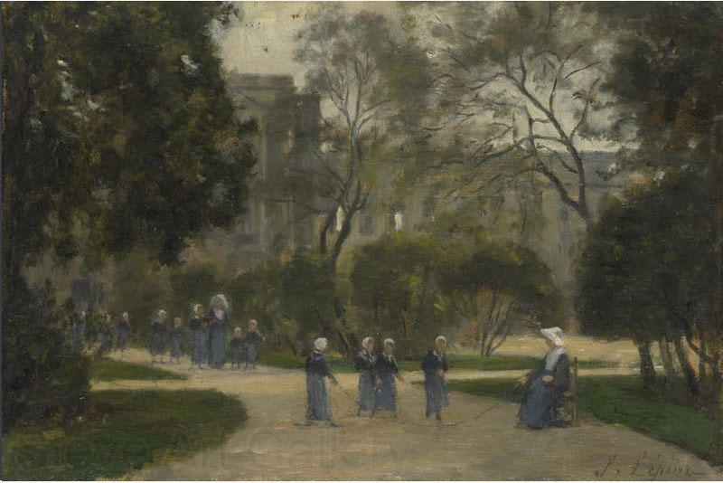 Stanislas lepine Nuns and Schoolgirls in the Tuileries Gardens